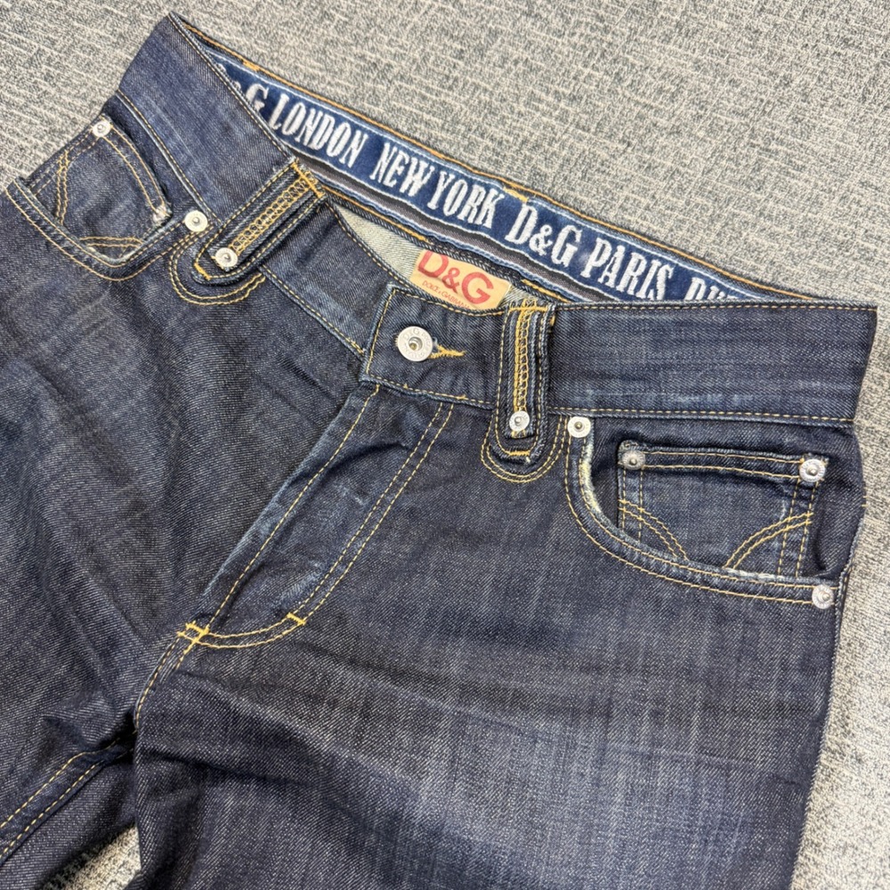 D&G Dolce & Gabbana Magic Jeans Mens 31 Dark Wash Straight Leg Button Fly Y2K